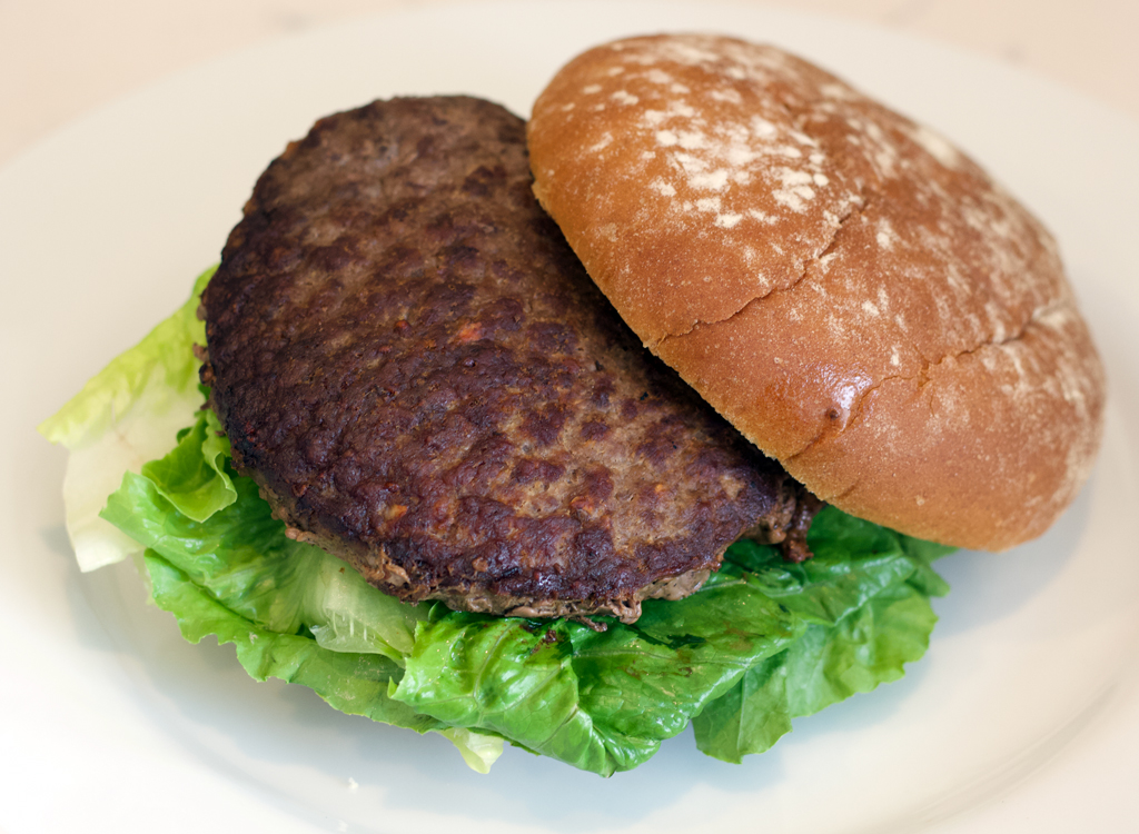 Morans frozen beef burger cooked