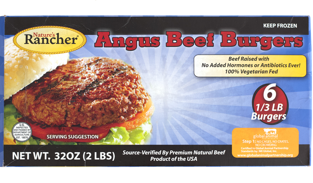 Natures rancher frozen angus beef burger