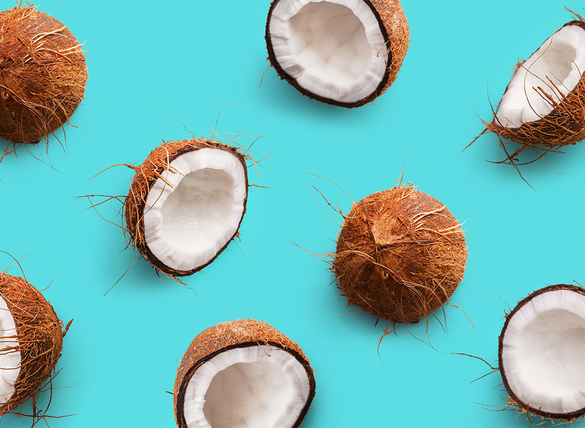 raw coconut halves