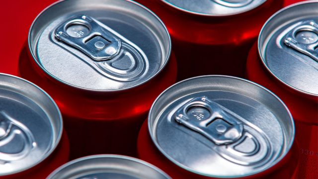 red soda cans