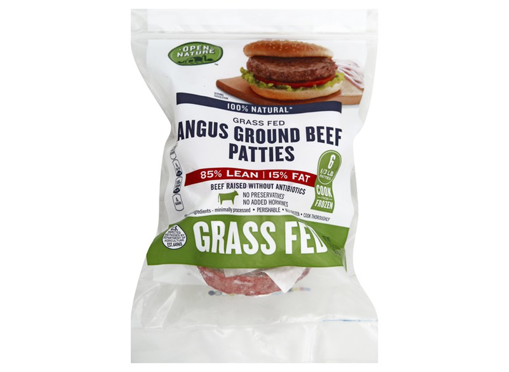 Safeway open nature frozen grass fed angus beef frozen burger