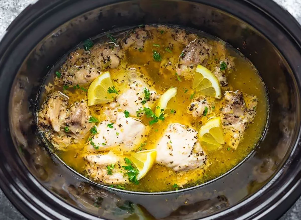slow cooker lemon chicken thighs