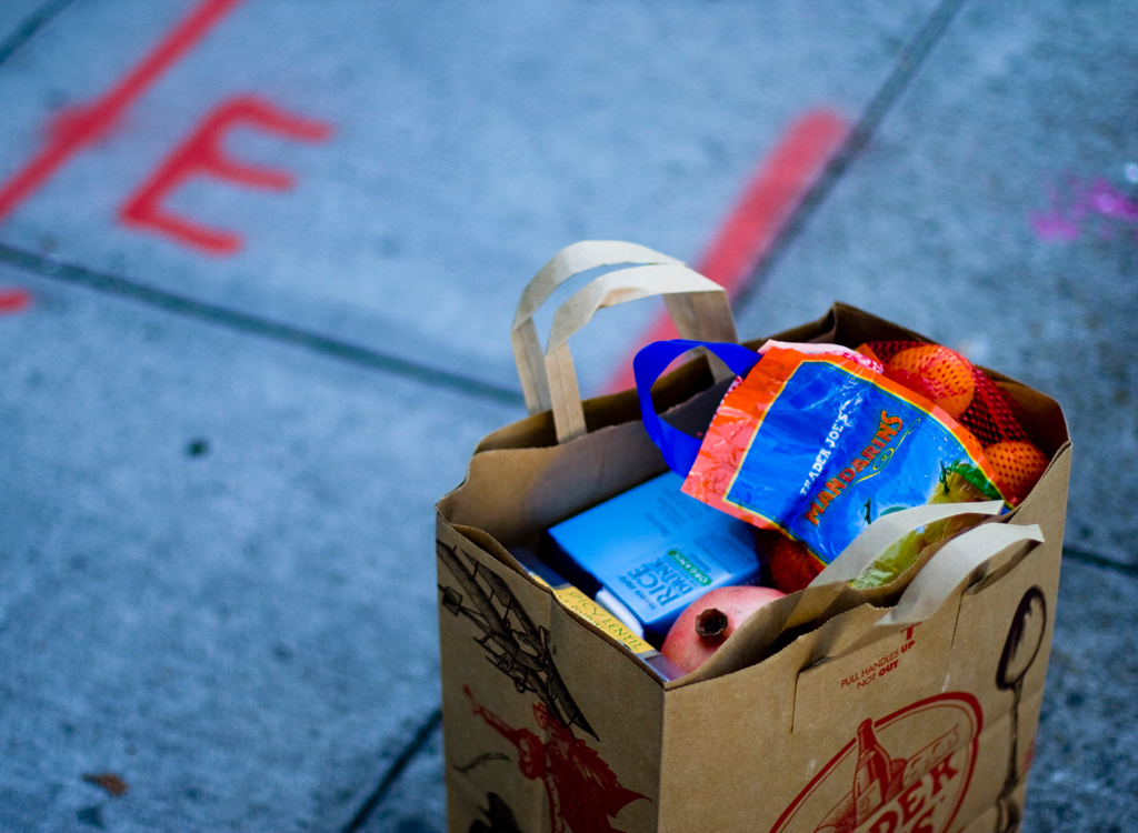 Trader Joes bag groceries