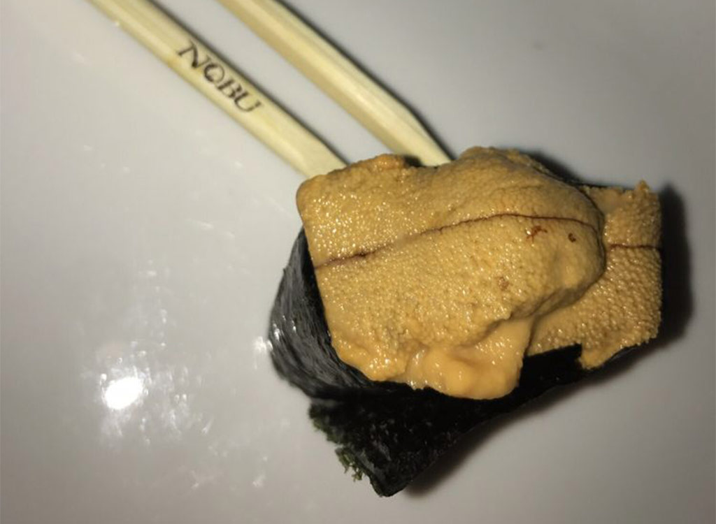 Uni wrapped in nori from nobu