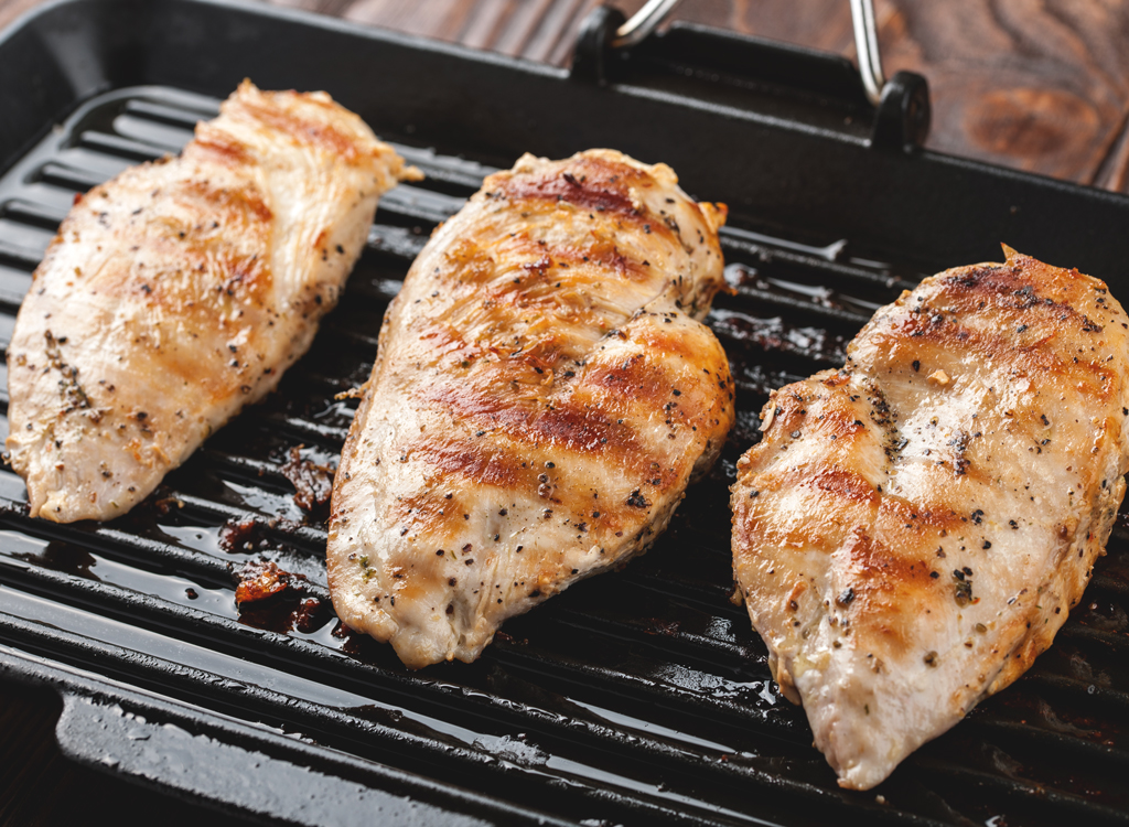 grilled skin less chicken breasts 