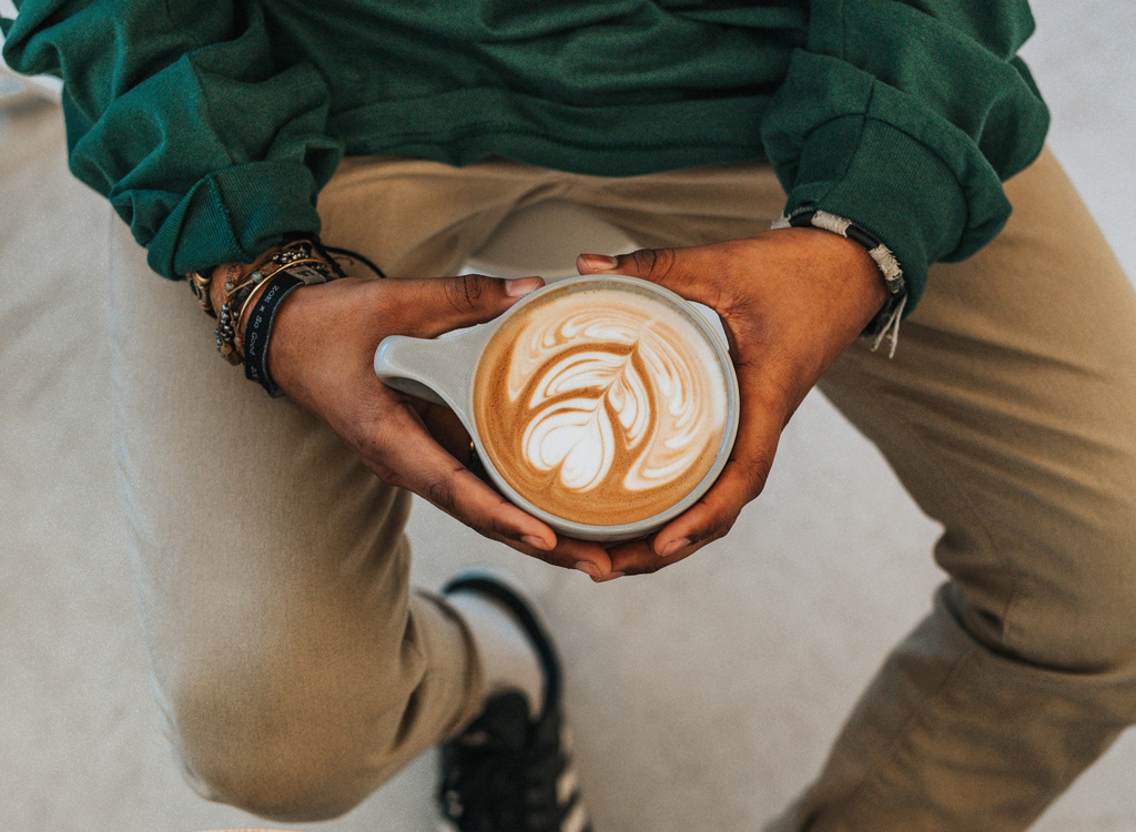 Man with latte