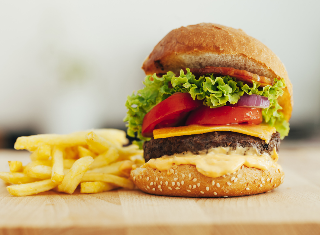 Burger and fries