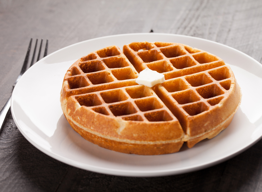 Waffle on plate