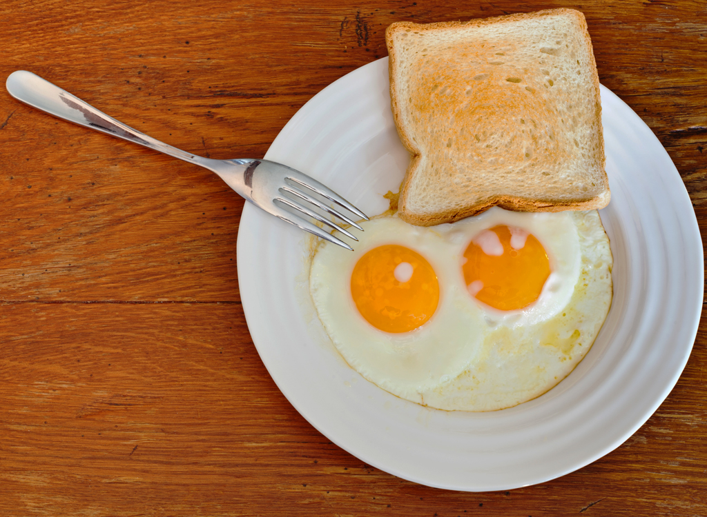 White toast with egg