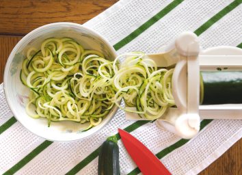 Zucchini noodles spiralized