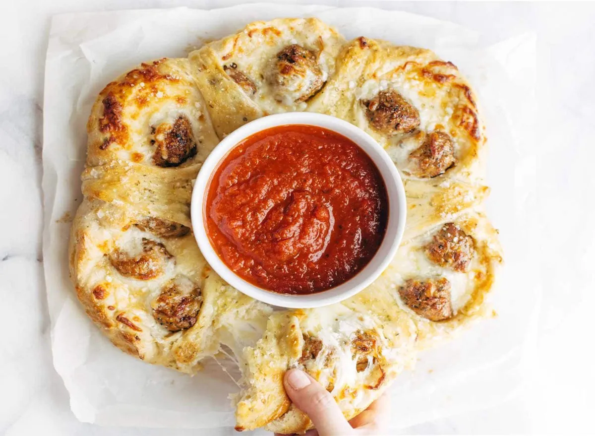 recipes with pizza dough Meatball Pizza Pull Apart