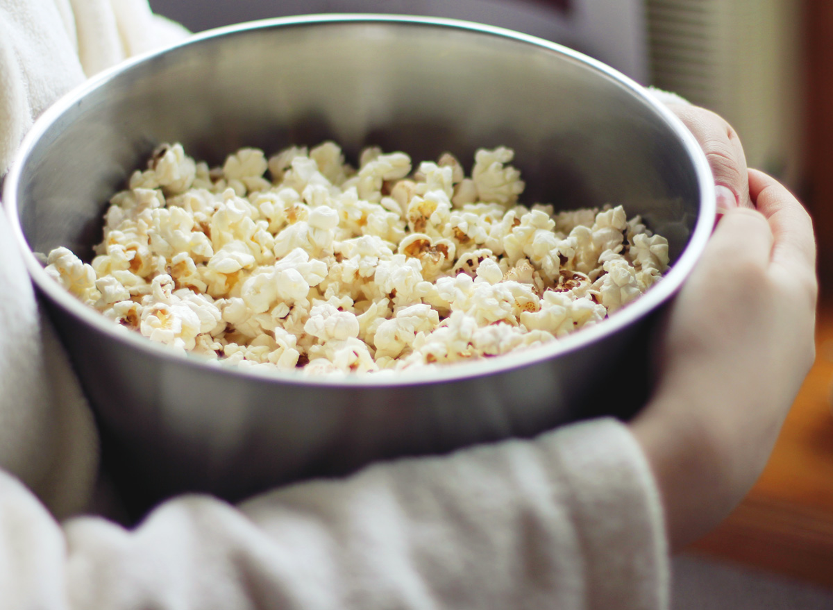 Bowl of air popped popcorn