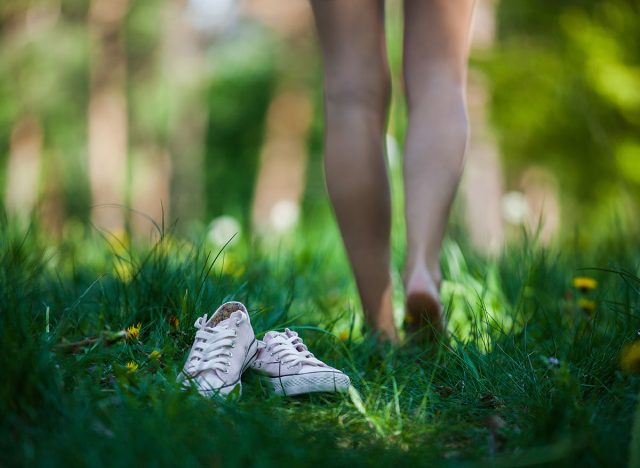 feet in grass