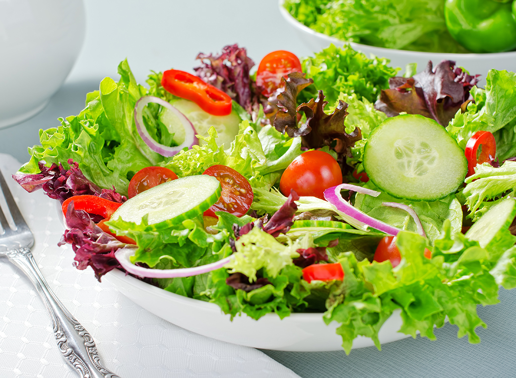 house salad with tomatoes cucumbers onion