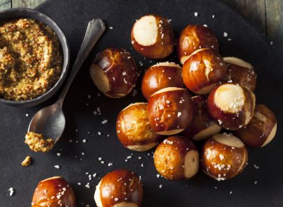 Pretzel bites with mustard