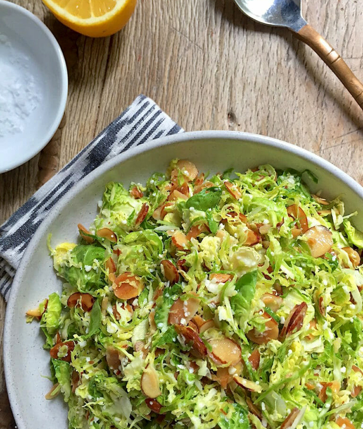 Shaved brussel sprouts shortcut