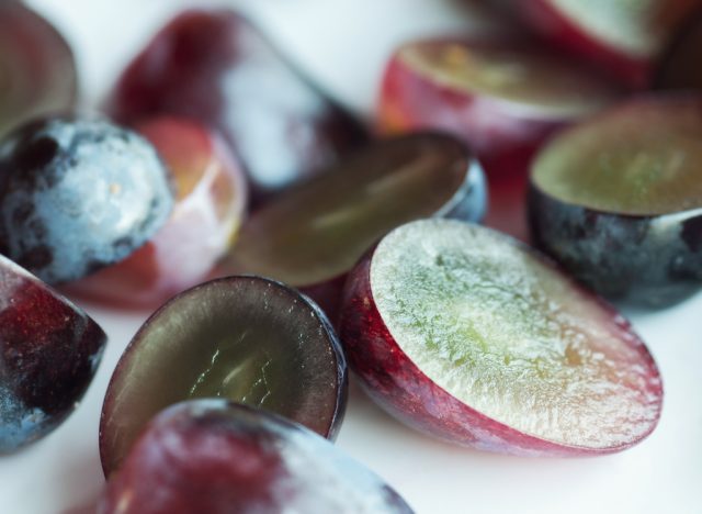 Sliced grapes