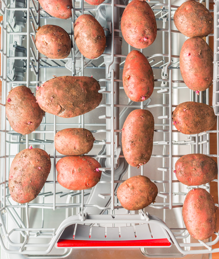 Washing potatoes in the dishwasher