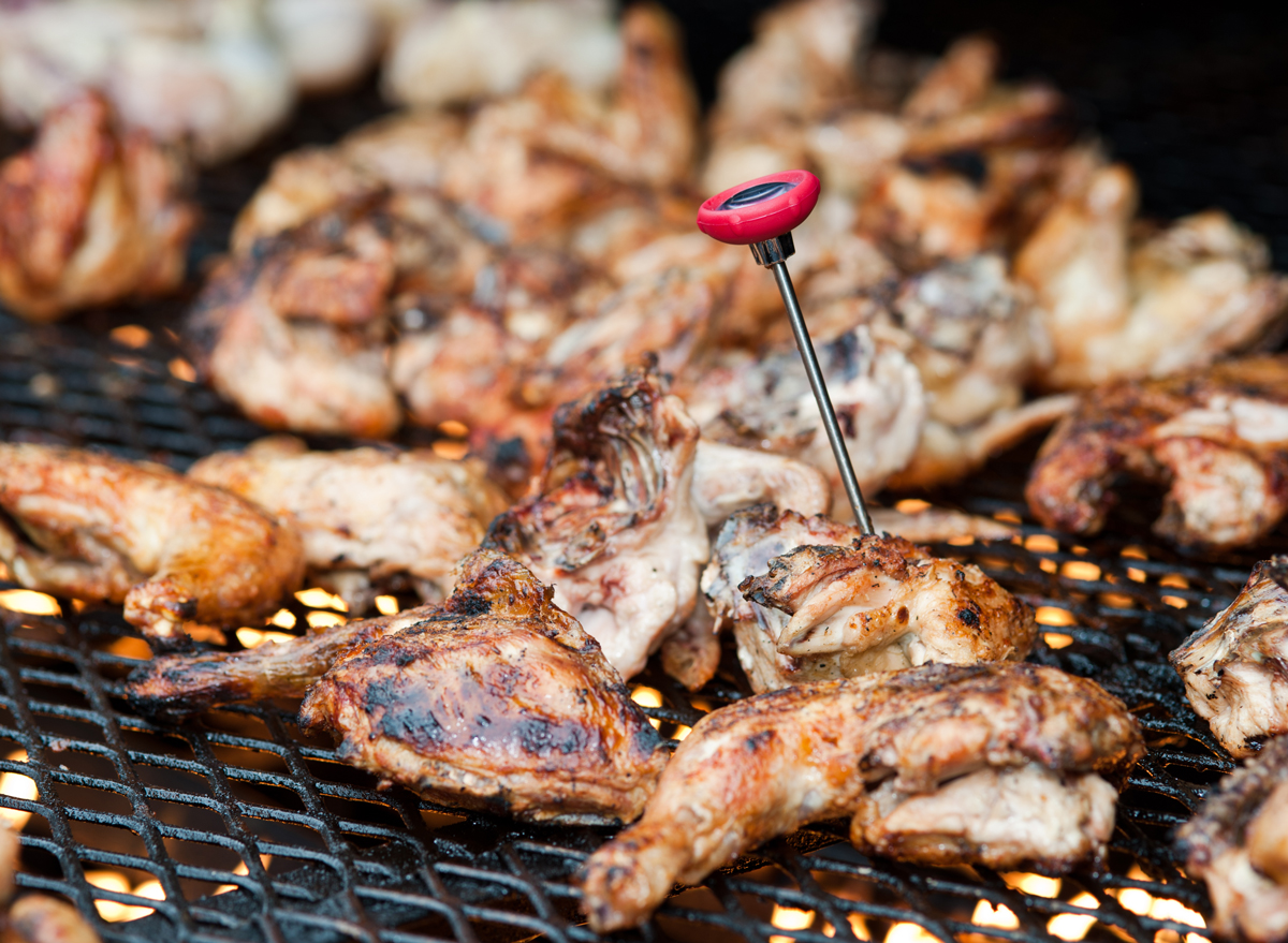 Cook bbq grilled chicken meat thermometer