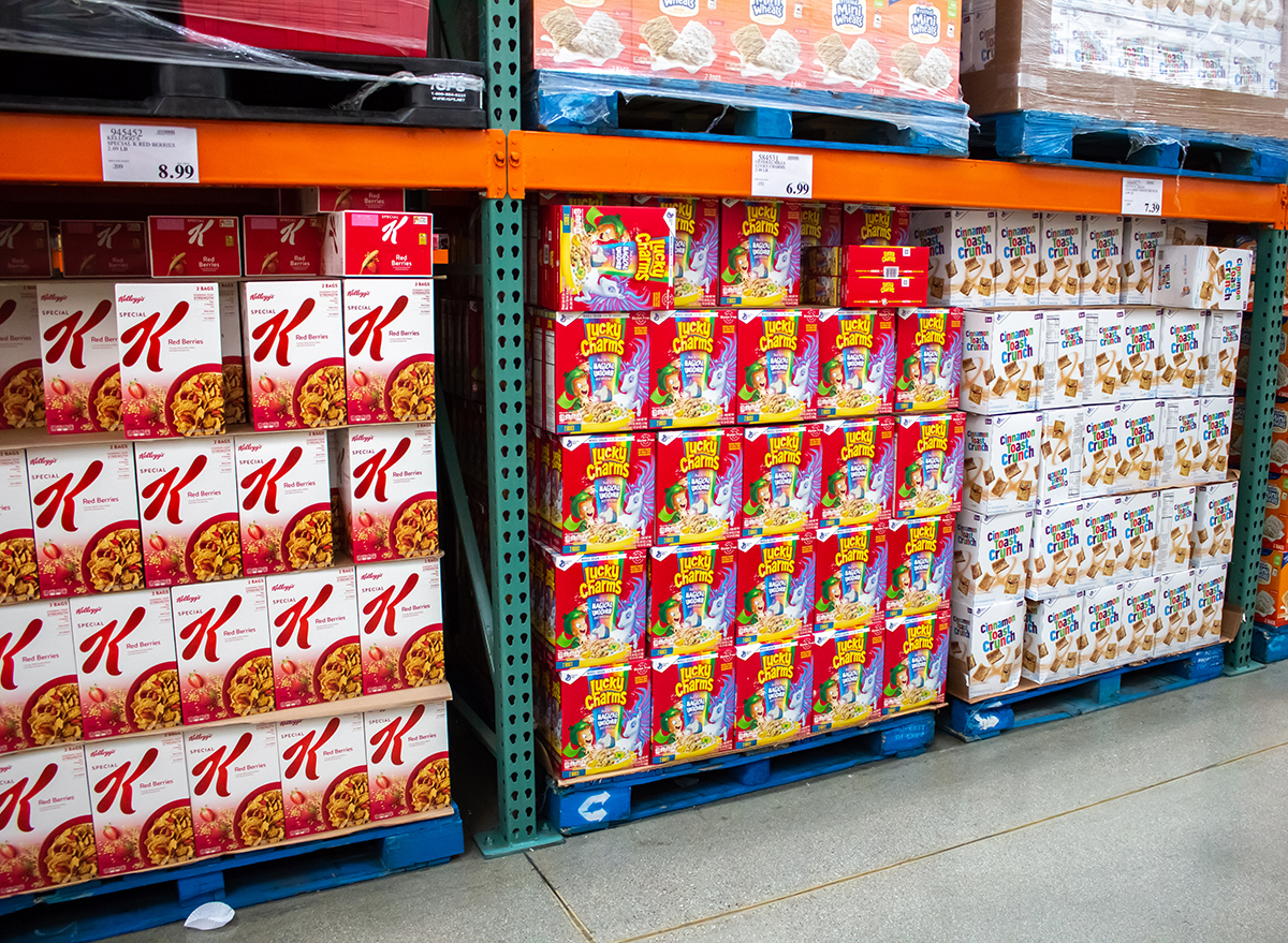 cereal aisle at costco