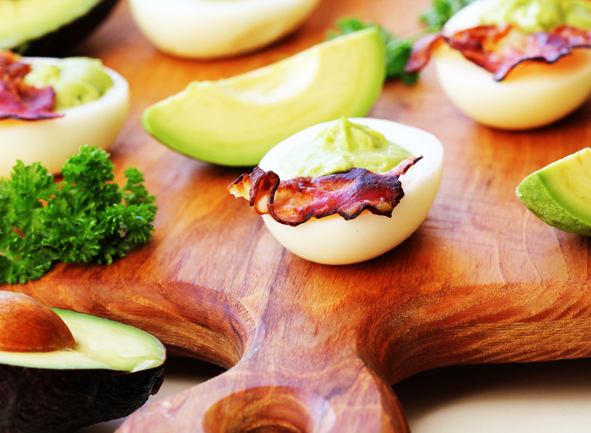 Deviled egg with avocado