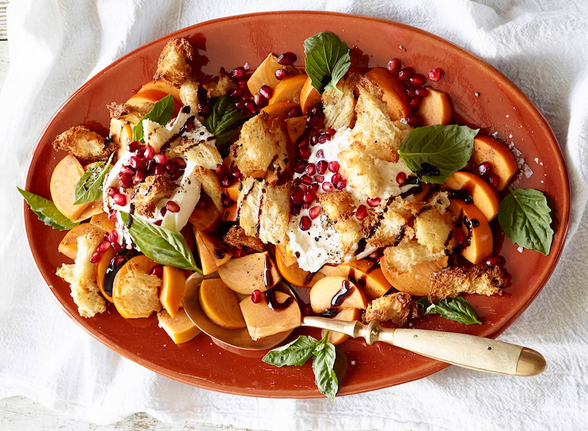 Fall persimmon caprese salad