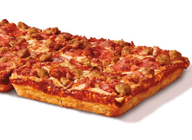 Little Caesars 3 Meat Treat Detroit-Style Deep Dish Pizza