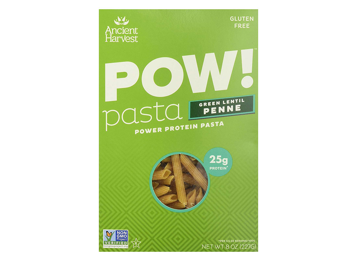 POW pasta green penne lentil
