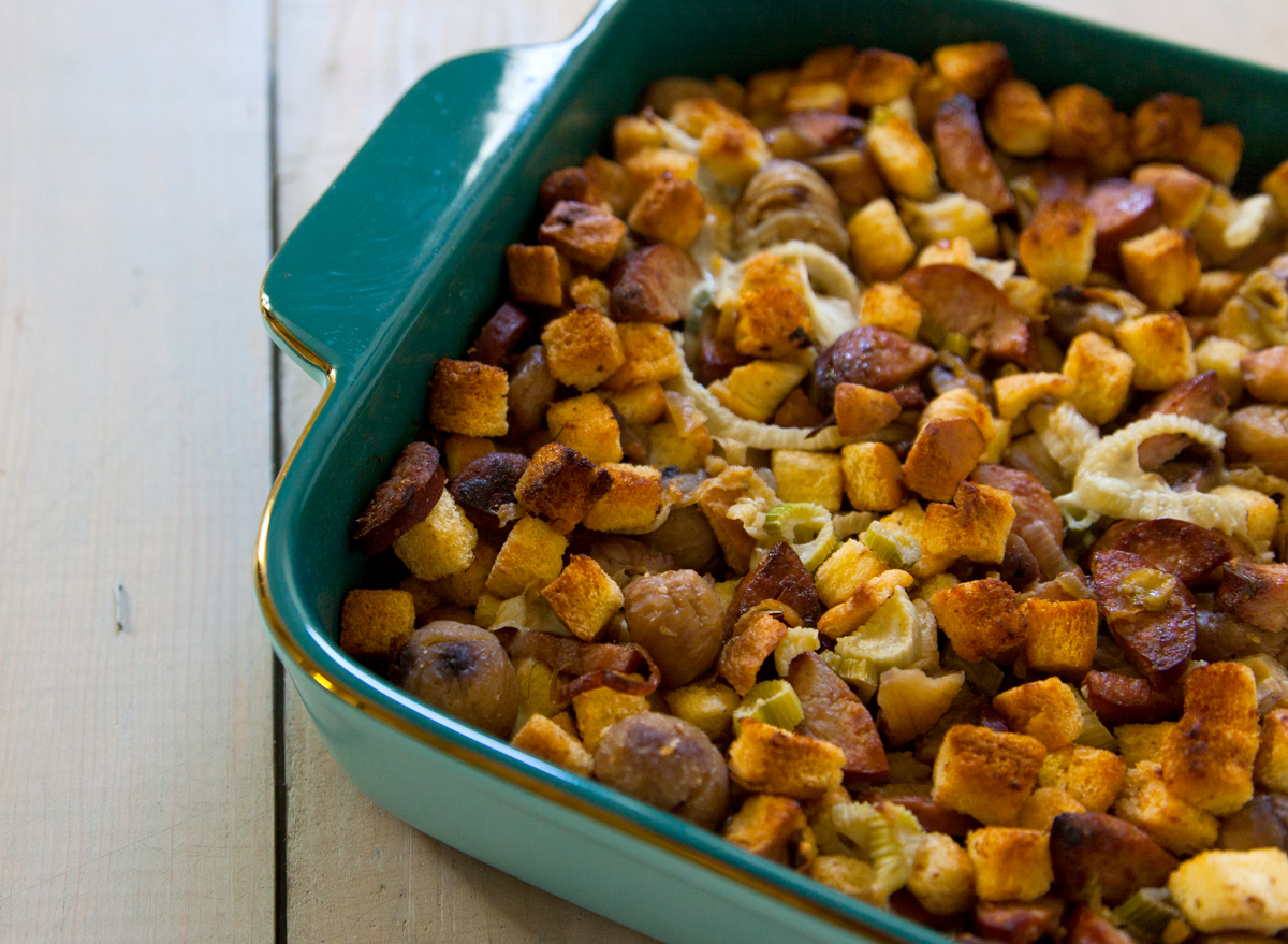 Roasted chestnut fennel sausage stuffing