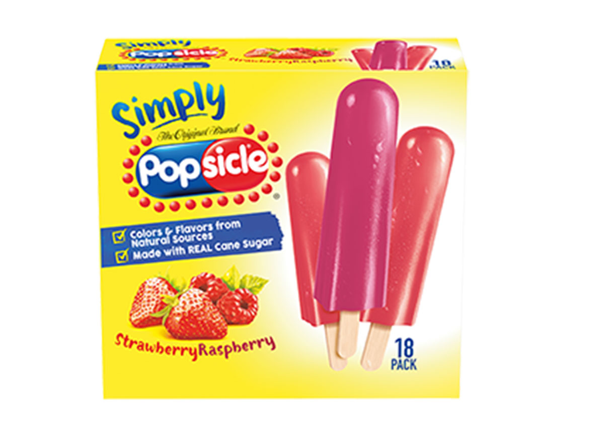 Simply popsicle strawberry raspberry