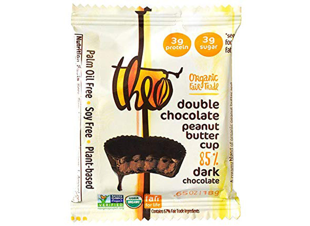 Theo double dark chocolate peanut butter cup