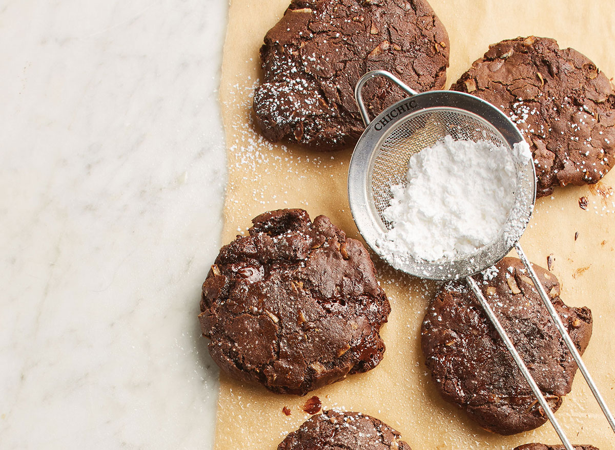 Cocoa coconut oat cookies with chocolate chunks