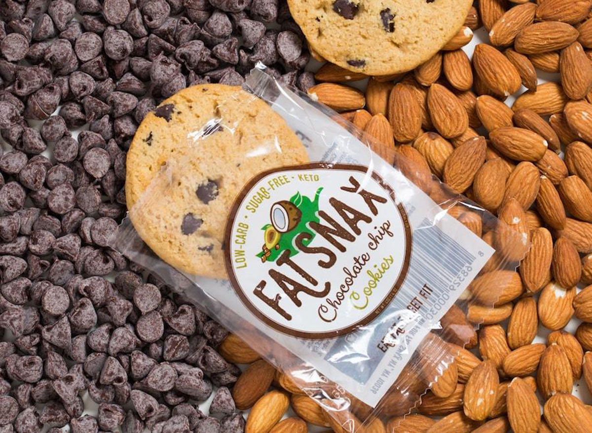 Fat snax cookies chocolate chip almond
