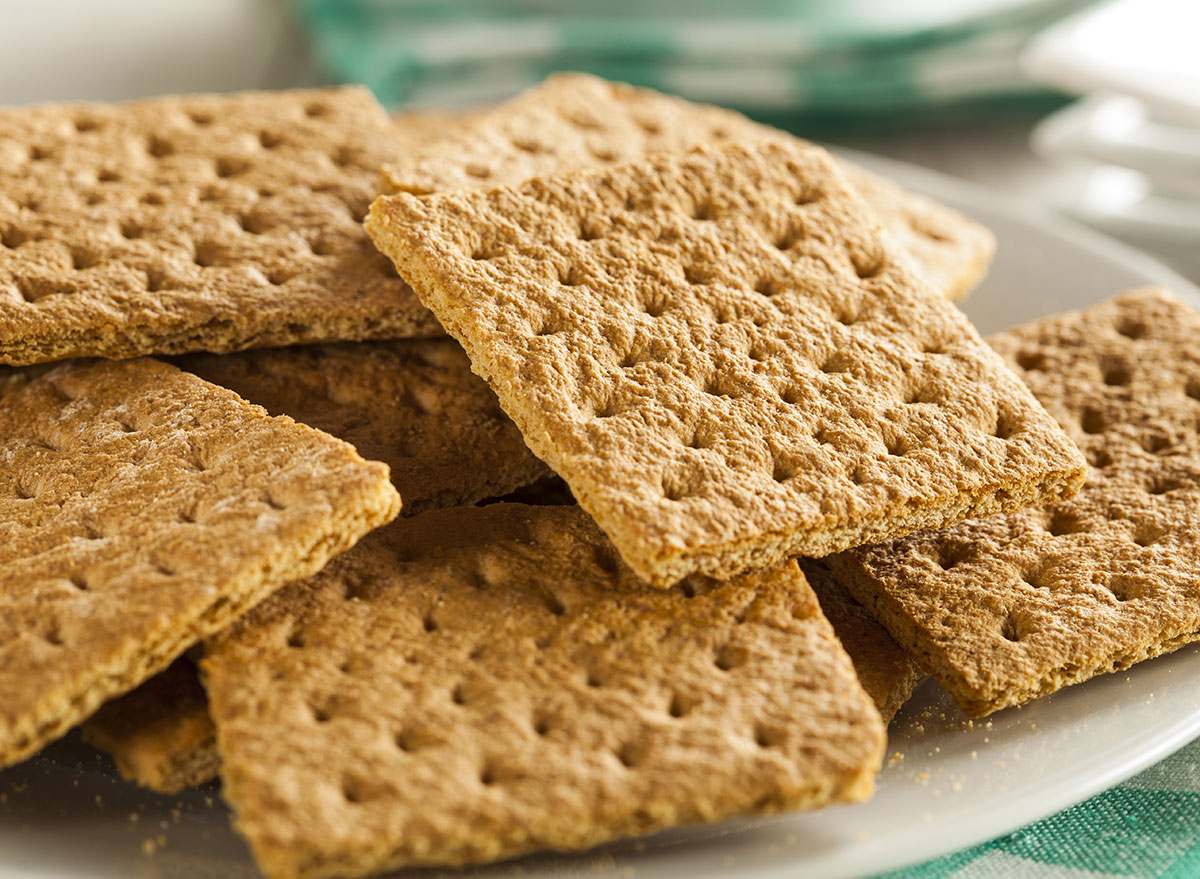 Graham crackers on plate