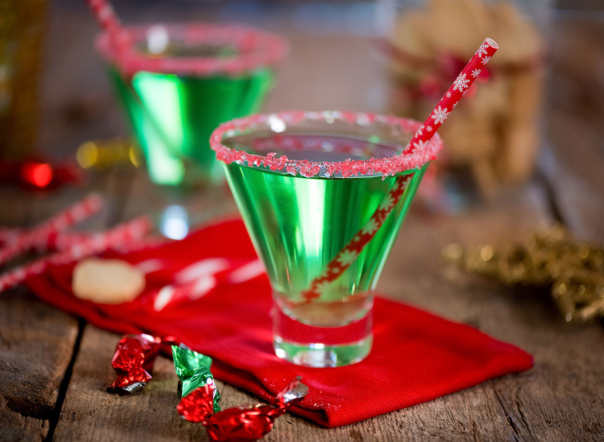 Green holiday cocktail