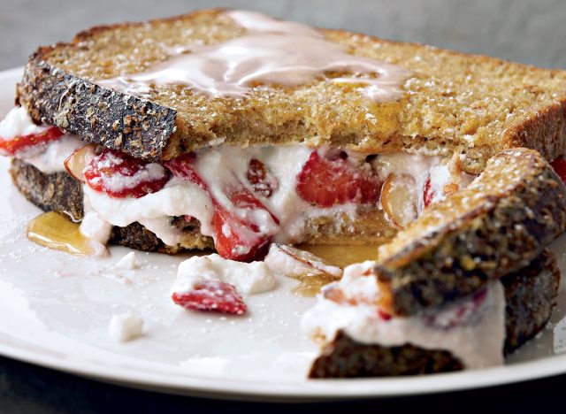 Healthy french toast with strawberries