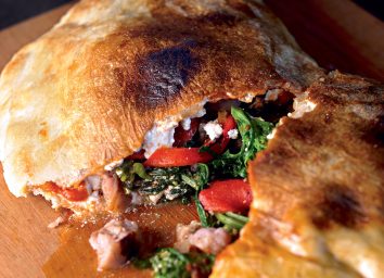 Healthy loaded calzone