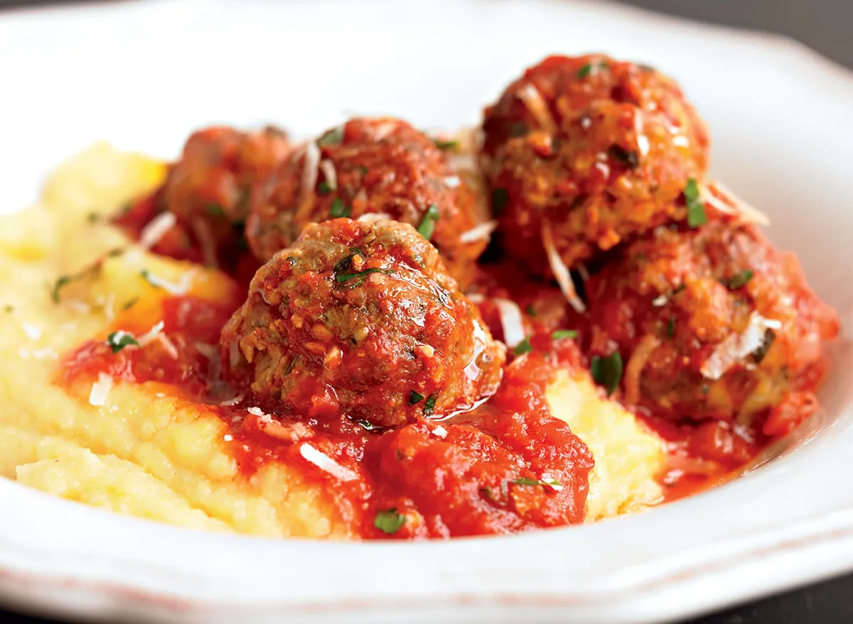 Low-Calorie Meatballs With Polenta Recipe — Eat This Not That