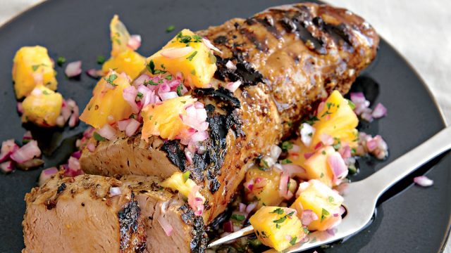 Pork tenderloin with grilled pineapple salsa
