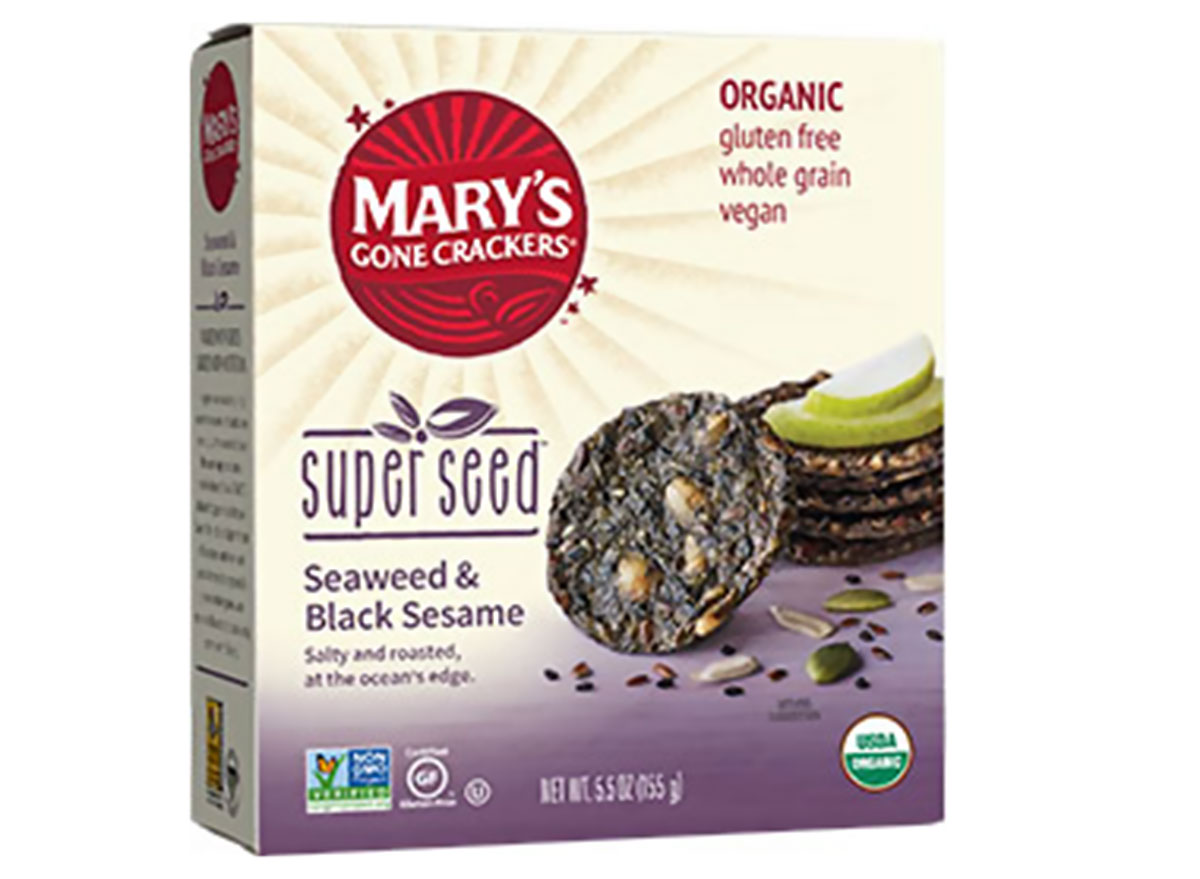 Mary's gone crackers seaweed black sesame box