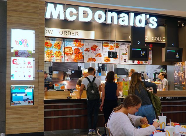 Mcdonald's food counter