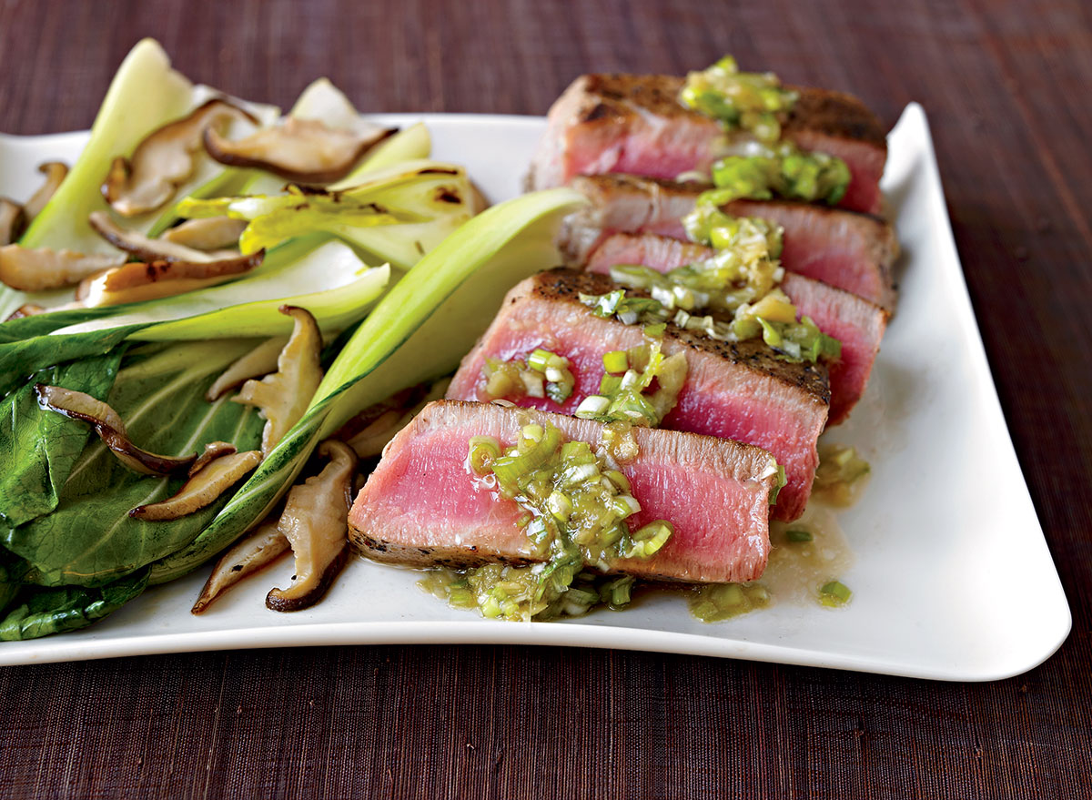 Seared Ahi Tuna in a GingerScallion Sauce Recipe — Eat This Not That