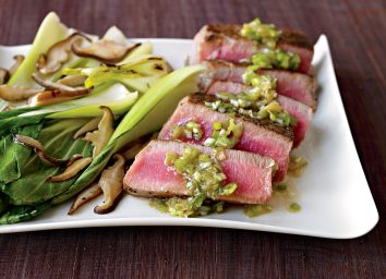 Paleo seared ahi with ginger scallion sauce
