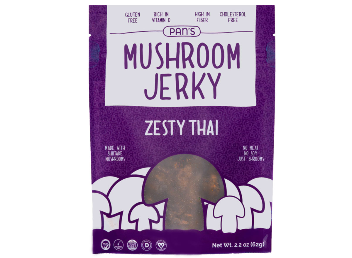 Pans zesty thai mushroom jerky bag