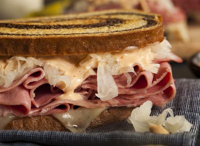 Reuben sandwich close up