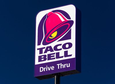 Taco bell drive through sign