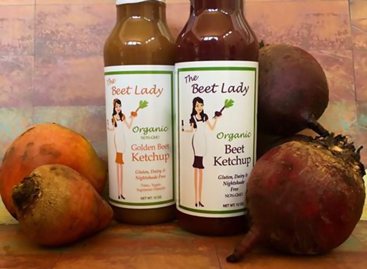 The beet lady ketchup bottles