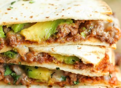 Beef avocado quesadillas