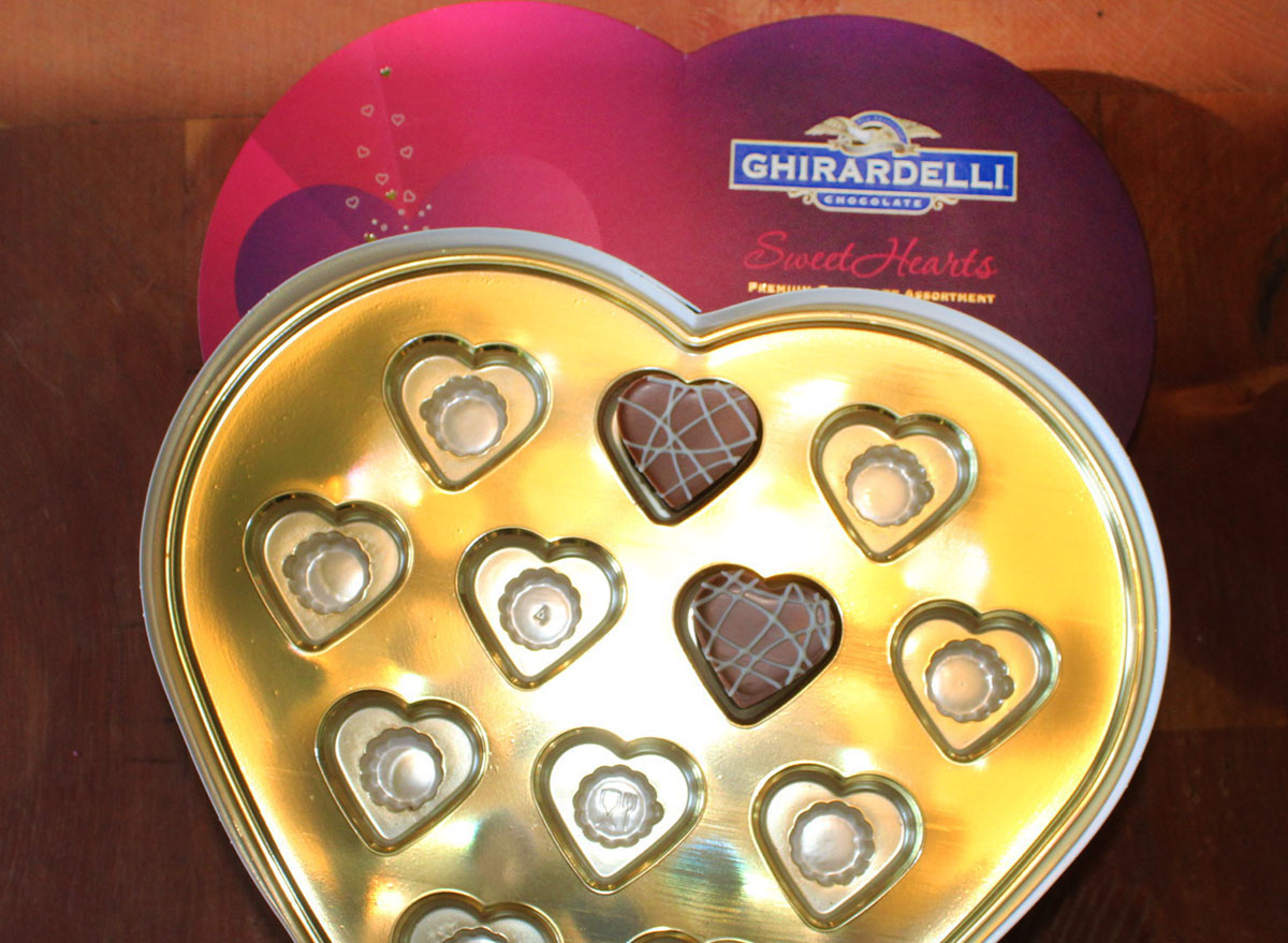 Ghiradelli sweet hearts heart-shaped box