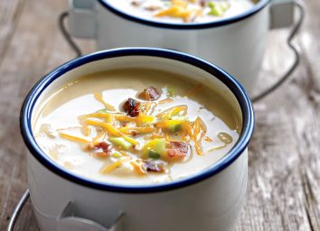 Healthy baked potato soup